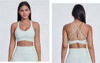 SHINBENE-Sujetador deportivo con tirantes, sostén Sexy con relleno y espalda cruzada para entrenamiento de Yoga y gimnasio, Super Cloud, 2,0 - details 10