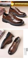 Zapatos de Vestir para Hombres de Cuero de Vaca Retro Plataforma de Color Sólido Diseñado por Moda Casual Zapatos de Boda Suaves - details 6