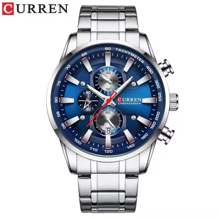 Reloj de Negocios Impermeable de Cuarzo CURREN 8351 Correa de Acero Inoxidable - 1