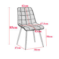 EGOONM, un juego de 4 sillas de comedor de terciopelo, patas de Metal, silla moderna y cómoda para cocina, dormitorio, sala de estar, muebles para el hogar - details 0