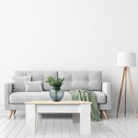 Elevable, Mesita Salón o Comedor, Acabado en Color Blanco con Tapa Cambria, Medidas, 90 cm (Ancho) x 50 cm (Fondo) x 46, 57 cm (Alto), Mara, 90 x 50 x 46, 57 cm - details 3