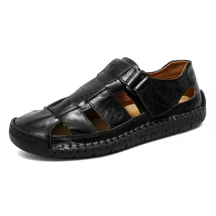 Sandalias de verano para hombre hechas a mano con goma antideslizante, sandalias clásicas de cuero para la playa - 1