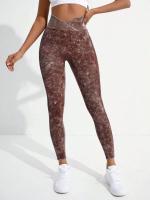 Pantalones de yoga para entrenamiento de ejercicio, cintura cruzada para gimnasio para mujer, levantamiento de cadera, ajuste ajustado para deportes al aire libre - details 6
