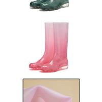 Zapatos De Lluvia Moda Gradiente Botas De Lluvia Altas Mujeres Invierno Acolchada Caliente Compras Camping Atrapar El Mar Zapatos De Vadeo Rural - details 8