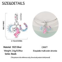 Encanto de Flamenco y Unicornio de Plata Esterlina 925 Joyería de Pulsera Original DIY para Mujeres - details 24