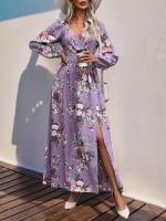 Vestido Largo de Manga Grande con Estampado Cuello en V, Moda Coreana Harajuku para Mujeres - details 14