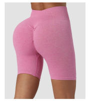 Pantalones cortos de LICRA sin costuras para mujer, Shorts elásticos para Fitness, transpirables, levantamiento de cadera, ocio, deportes, correr, novedad - details 6