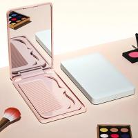 Juego de espejo pequeño para niña, espejo de maquillaje plegable portátil de Color sólido con Peine, herramientas de ma - details 0