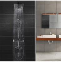 Juego de grifo de baño de latón contemporáneo con mezclador frío y caliente, cabezal de ducha tipo lluvia y cabezal de ducha de mano - details 22