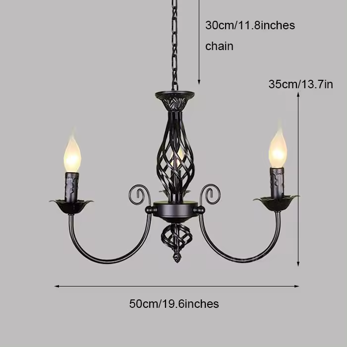 Candelabros de hierro forjado para decoración de interiores, lámparas modernas de color negro para comedor, sala de estar y hotel - 1