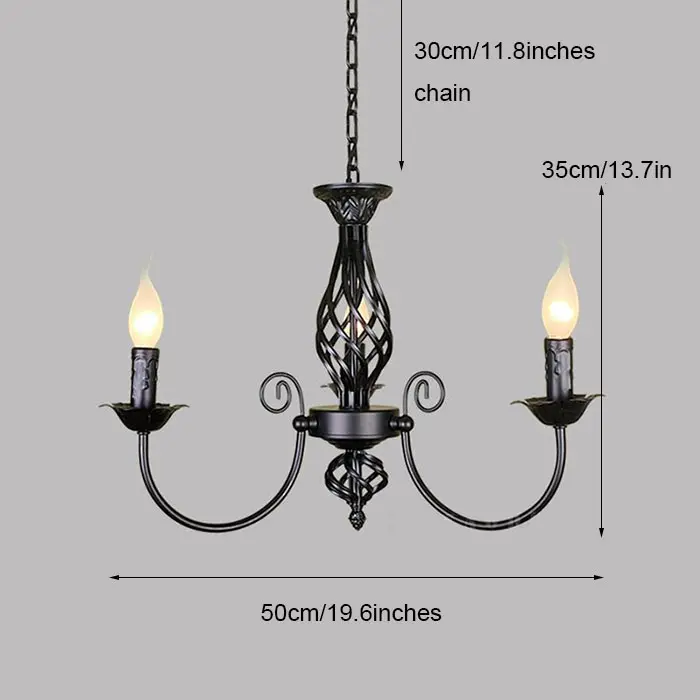 Candelabros de hierro forjado para decoración de interiores, lámparas modernas de color negro para comedor, sala de estar y hotel - 1