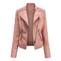 Chaqueta de Mujer de Cuero Sintético Estilo Varsity Moto Biker Bomber Casual Ligera para Exterior Material de Poliéster Cierre de Cremallera Adecuada para Otoño/Invierno - details 2