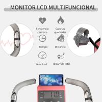Bicicleta estática plegable regulable en altura, resistencia magnética ajustable, bicicleta de ejercicio con pantalla LCD y asiento con respaldo, sensor de pulso, 105x48x118 cm - details 26