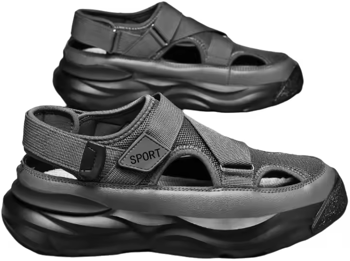 2025 nuevas sandalias de hombre casuales, sandalias versátiles para adolescentes, tendencia transpirable, hueco fresco, sandalias con velcro - 1