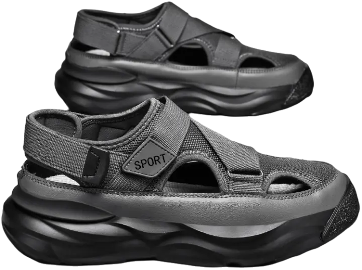 2025 nuevas sandalias de hombre casuales, sandalias versátiles para adolescentes, tendencia transpirable, hueco fresco, sandalias con velcro - 1