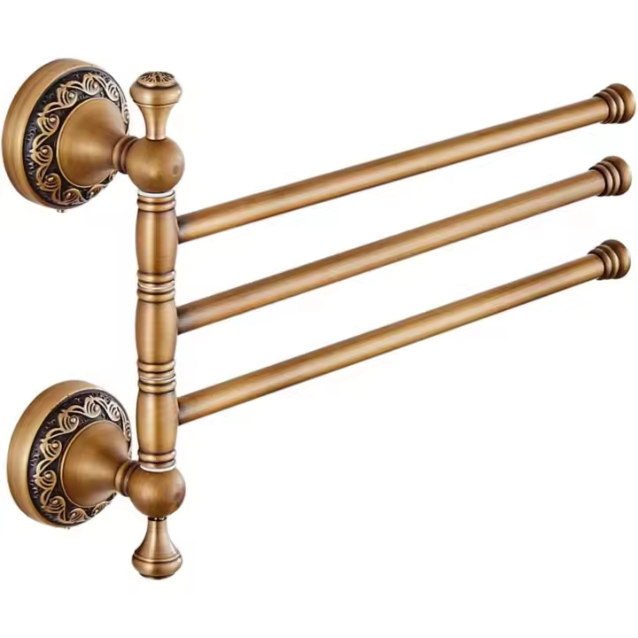 Toallero Retro de Cobre sólido, Corto, de un Solo Gancho, Minimalista clásico para Cocina, con Corte de Bronce - 1