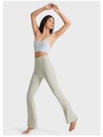 SHINBENE Pantalones de Yoga Casuales para Mujer 32" Cintura Alta de Nailon con Bolsillo Oculto Leggings con Apertura Flare para Deporte y Trabajo - details 4