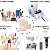 Bolsa de maquillaje acolchada de algodón, neceser grande de viaje para cosméticos, bonito neceser Kawaii Floral, 3 piezas - details 5