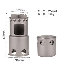 Estufa de titanio ultraligera para acampar, estufa de leña plegable portátil - details 0