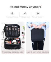 Bolso De Maquillaje Organizador Portátil Para Artistas Con Divisores Ajustables Estuche De Cosméticos De Nylon Estilo Casual - details 2