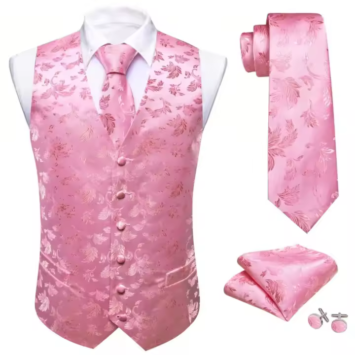 Chaleco de seda de diseñador para hombre, chaleco bordado de cachemira con flores rosas, color rojo, azul, verde, dorado, morado y rosa, trajes de boda, chaqueta - 1