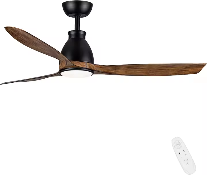 Ventilador de Techo con Lámpara Silencioso para Dormitorio 132cm con Control Remoto y Luz LED Aletas de Metal Muebles de Estilo Moderno y Eléctricos Marca Baifeng - 1