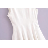 - Moda Primavera Verano 2025 Mujer Vestido Plisado Elegante Cuello Redondo Sin Mangas Dulce Fiesta Espalda Plisada - details 7