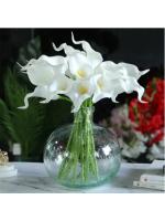 Bolas de Flor de Novia 5/10Pcs Flores Artificiales Blancas para Decoración de Fiesta de Bautizo en Casa Tacto Real de Lili de Calla - details 0