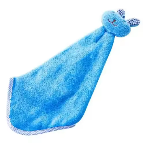 Toalla de Mano de Terciopelo de Coral con Dibujo de Conejo Toalla de Cocina y Baño para Niños - 1