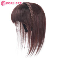 Para diadema trenzada, flequillo sintético, extensión de cabello, flecos falsos, Clip de pelo Natural en postizos para mujeres, Invisible Natural - details 0
