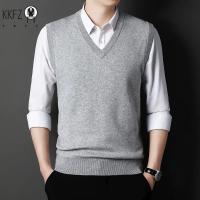 Chaleco tejido con cuello en V para hombre, suéter cálido informal a la moda, Top versátil, Color sólido, novedad de Otoño Invierno 2024 - details 8