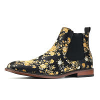 Botas Chelsea florales prensadas bordadas vintage Botas desnudas para hombres - details 4