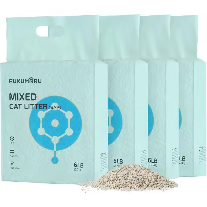 FUKUMARU Arena de Tofu para Gatos 10.8 kg, Arena aglomerante rápida para Gatos con Material superabsorbente, absorción instantánea, sin Polvo, bajo Rastro, Control de olores - 1