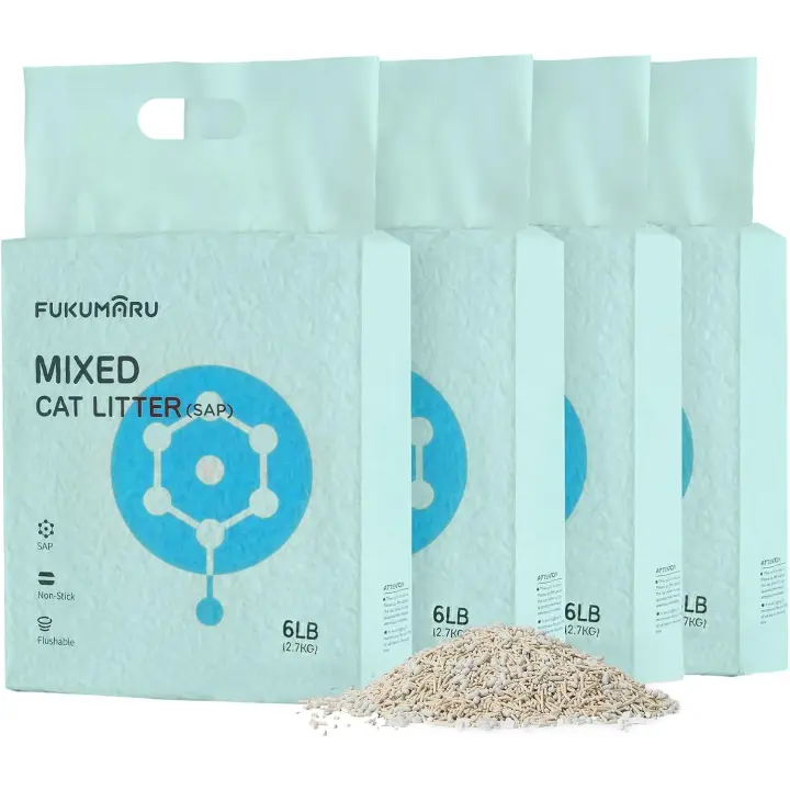FUKUMARU Arena de Tofu para Gatos 10.8 kg, Arena aglomerante rápida para Gatos con Material superabsorbente, absorción instantánea, sin Polvo, bajo Rastro, Control de olores - 1