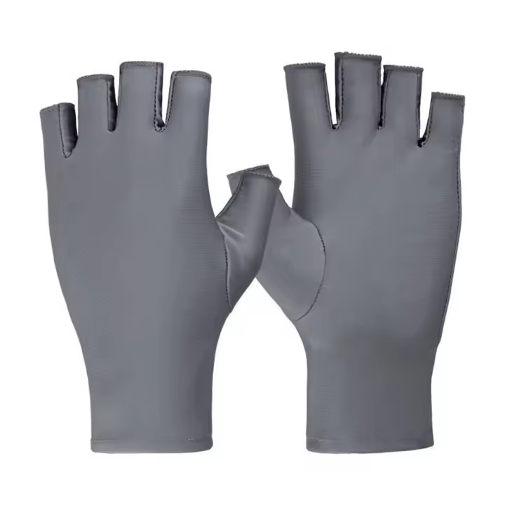 Guantes elásticos transpirables a la moda para exteriores, protector solar para ciclismo, manoplas para hombre, guantes de seda de hielo sin dedos, guantes para mujer - 1