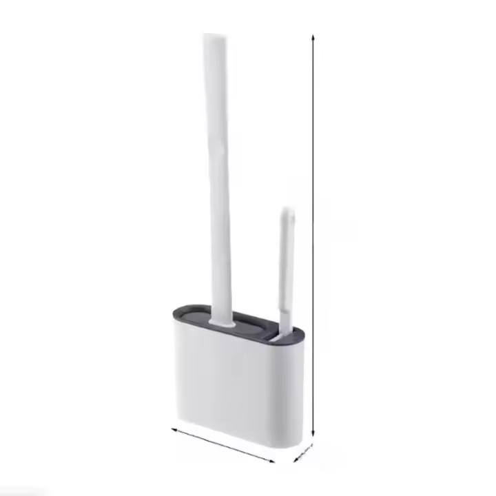 Cepillo De Inodoro Flexible Con Soporte Montado En La Pared Limpieza Fácil Sin Esquinas Muertas Calidad Hoteles Material Plástico Duradero - 1