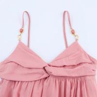 PB&ZA2025 vestido suelto sin espalda con escote en V y tirantes de dopamina de temperamento dulce falda larga nueva ropa de verano para mujer - details 13