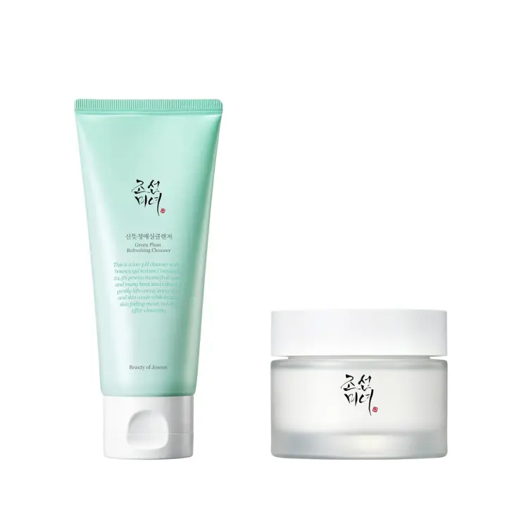 Hot Beauty of Joseon Green Plum Gel limpiador refrescante con crema Dynasty hidratante facial para pieles secas - 1