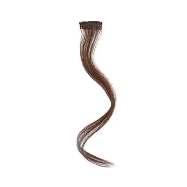 Extensiones de cabello para mujer, Clip en la frente, accesorios para el cabello, flequillo de barba de dragón, flequillo largo y rizado, peluca de síntesis con flequillo de parte media - 1