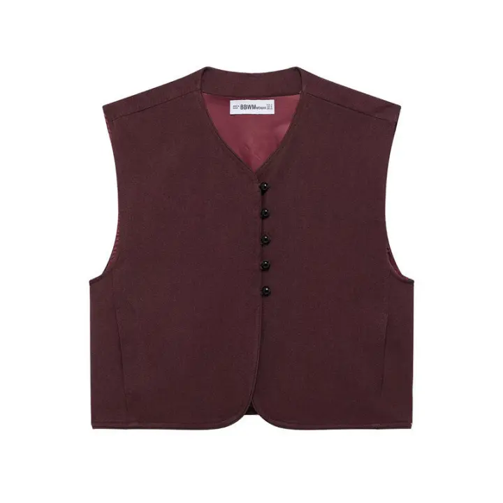 OUWU- Top Corto Sin Mangas Con Cuello Redondo Para Mujer, Ropa De Calle Retro, Traje Informal, Chaleco Y2K - 1