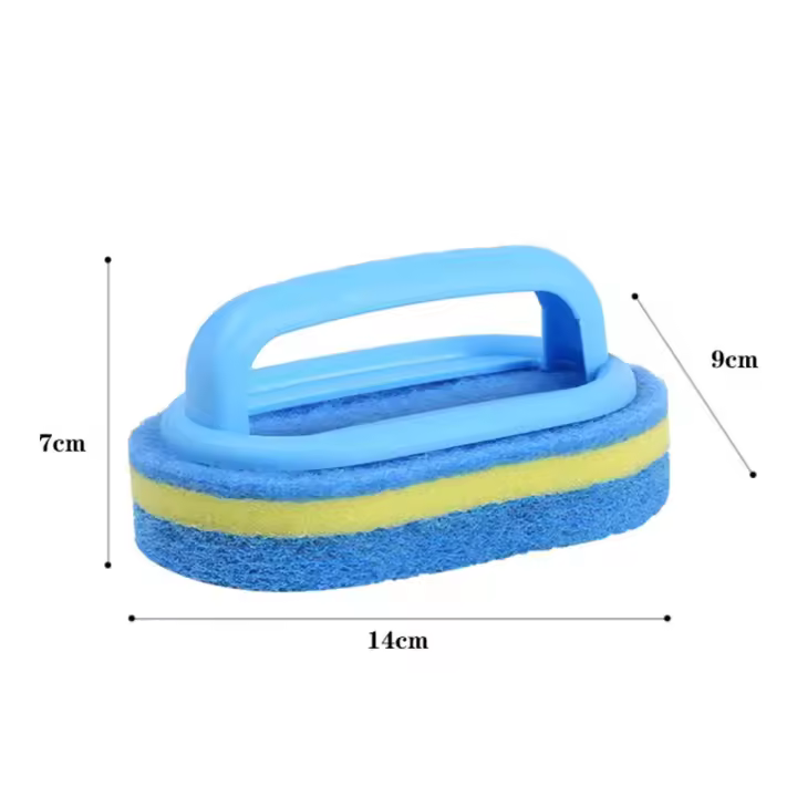 Con mango, cepillo de limpieza, toallita con esponja, limpieza de cocina, cepillo para ollas, cepillo para platos, toallita espesa con esponja, cepillo de descontaminación, 2Uds. - 1