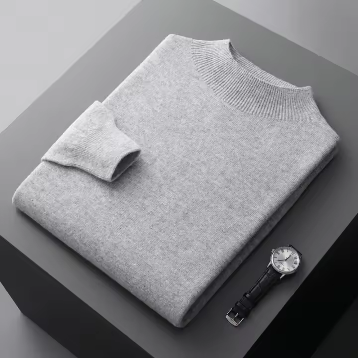 Otoño/Invierno nuevo suéter de cachemira para hombres jersey listo para usar de primera línea suéter Casual de medio cuello alto camisa de punto de lana pura - 1