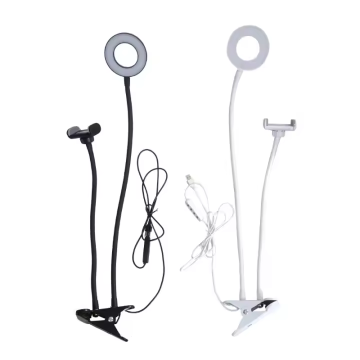 Luz de Selfie con Soporte para Teléfono Luz de Cámara LED para Streaming en Directo/Maquillaje - 1