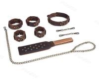Juego alternativo retro de cuatro piezas con esposas y grilletes para pies, juguete sexual para adultos, empaque privado SEX SM Fun. - details 0