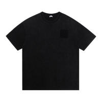 LOEVE-Camiseta de manga corta desgastada con copos de nieve lavados de algodón puro a la moda, camiseta holgada y versátil con Logo bordado para parejas de verano para hombre - details 0