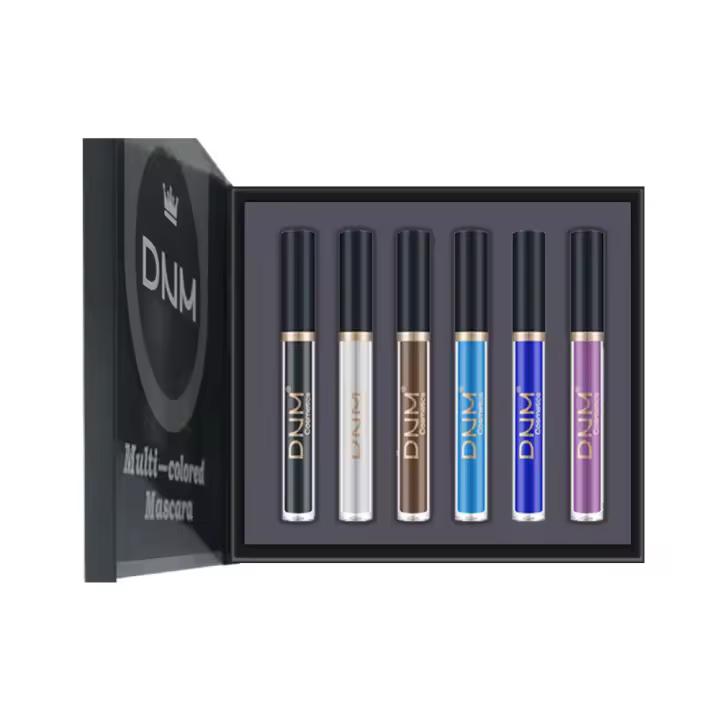 Kit de 6 Máscaras de Pestañas de Colores, Rímel de Fibra de Seda 3D - Impermeable Larga Duración y Volumen Longitud Rizado, Impermeable y Anti manchas 24h, Cosmético Maquillaje Mujeres - DNM - 1