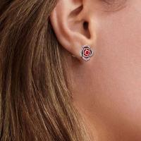 Pendientes de plata pura con forma de corazón rojo y rosa para mujer, joyería de moda para mujer, regalos del Día de San Valentín - details 3