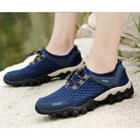 Zapatos deportivos de malla de verano para hombre, zapatos antideslizantes ligeros y transpirables a la moda para montañismo, zapatos informales para correr y viajes al aire libre - details 2