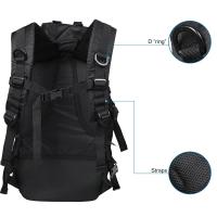 Mochila impermeable de nailon para hombre y mujer, bolsa ligera de viaje para escalada, senderismo, deportes al aire libre, escolar, color negro - details 4