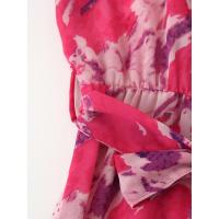 Vestido de Chiffon Adelgazante con Cuello Alto y Estampado de Cinturón - details 6